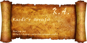 Kazár Arnold névjegykártya