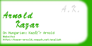 arnold kazar business card